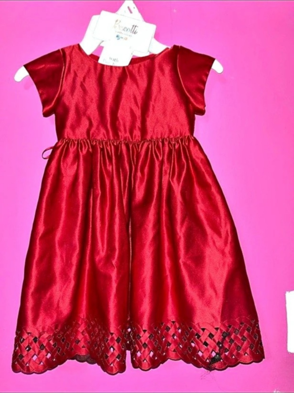 Biscotti Girls' Red Satin-Style Formal Dress size 1 a 2